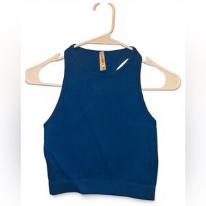 Zenana Outfitters Ocean Blue Ribbed Cropped Tank